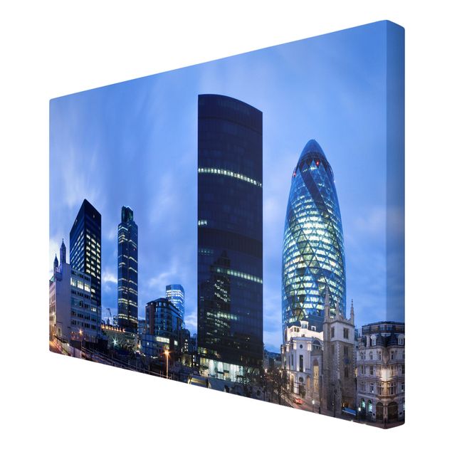 Obraz z niebieskim Główna dzielnica finansowa w Londynie
