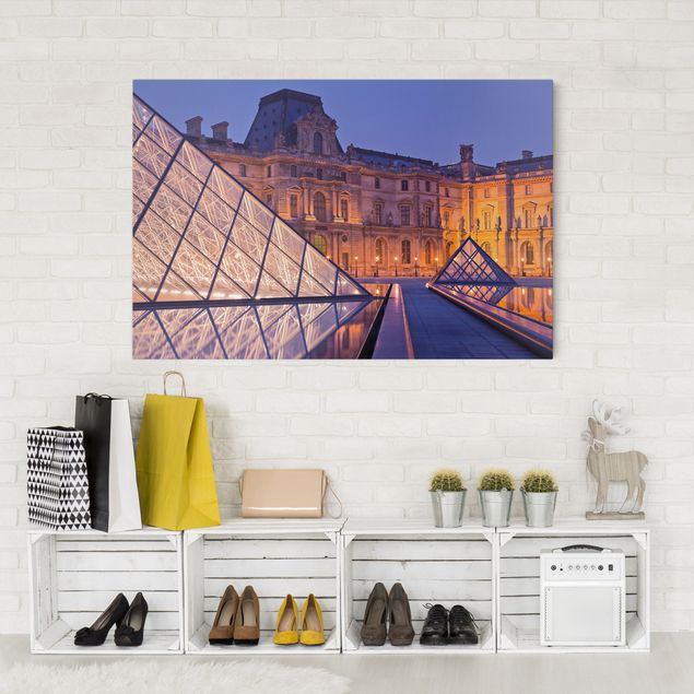 Nowoczesne obrazy do salonu Louvre Paryż nocą