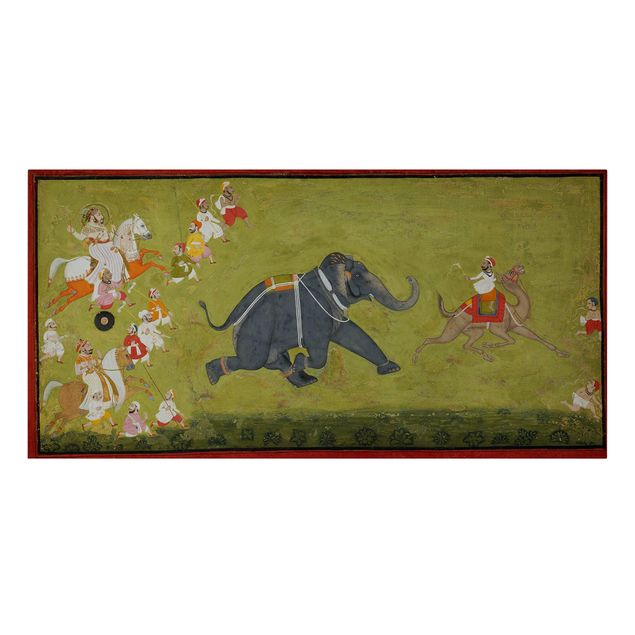 Słoń obraz Indie - Maharadża Jagat Singh goni uciekającego słonia