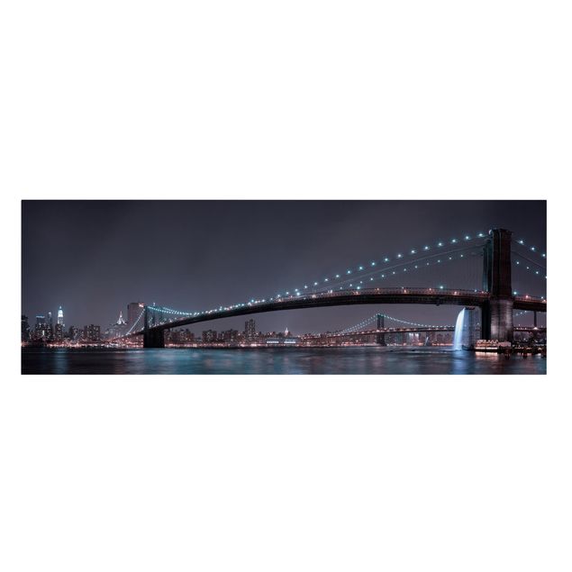 Nowy Jork obrazy Manhattan Skyline i Most Brookliński