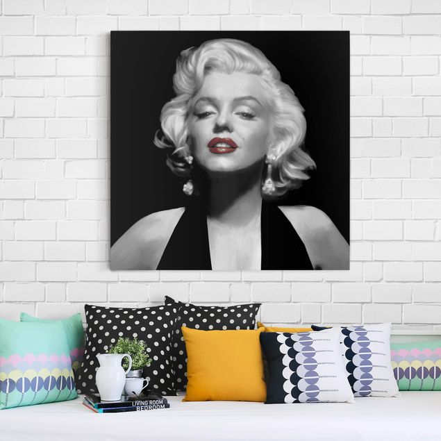 Obrazy nowoczesne Marilyn z czerwonymi ustami