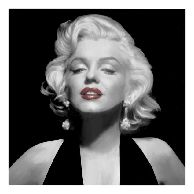 Obrazy vintage Marilyn z czerwonymi ustami