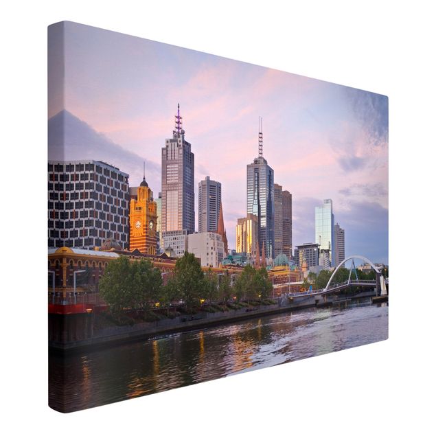 Obrazy do salonu Melbourne w promieniach zachodzącego słońca