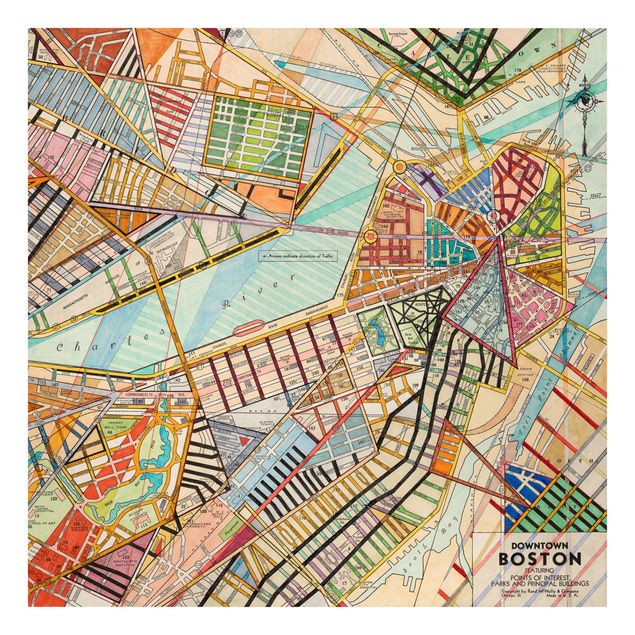 Sbraz mapa swiata Nowoczesna mapa Bostonu