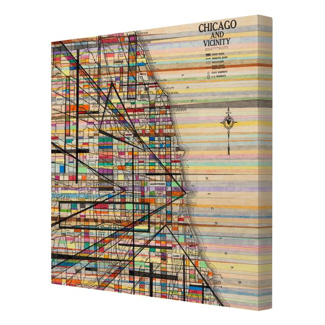 Obrazy na ścianę Nowoczesna mapa Chicago