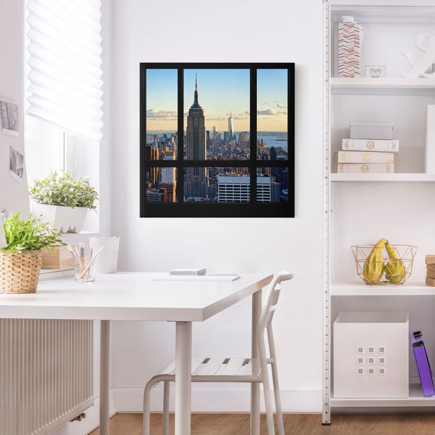 Obrazy do salonu Nowy Jork Widok z okna na Empire State Building