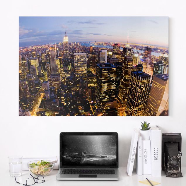Obrazy na płótnie Ameryka Nocna panorama Nowego Jorku