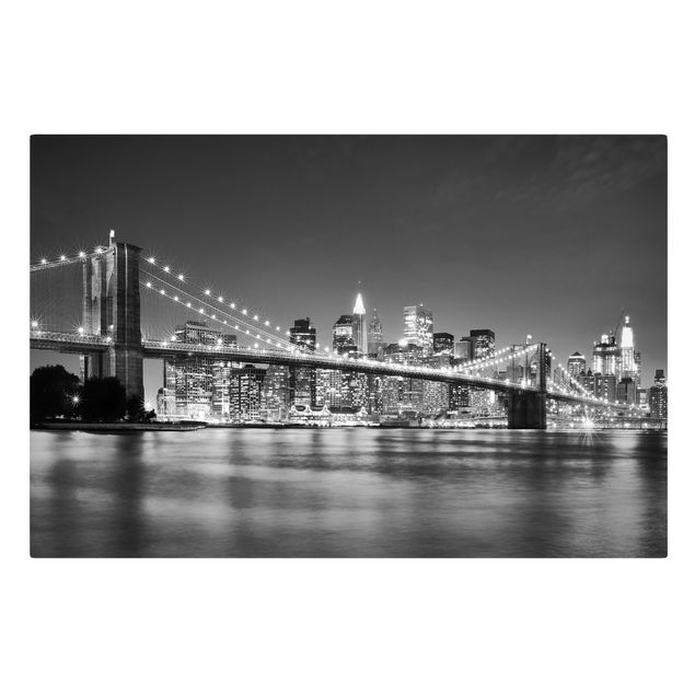 Nowy Jork obrazy Most Manhattan nocą II