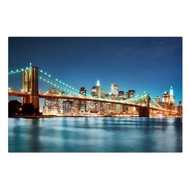 Obrazy Nowy Jork Most Manhattan nocą