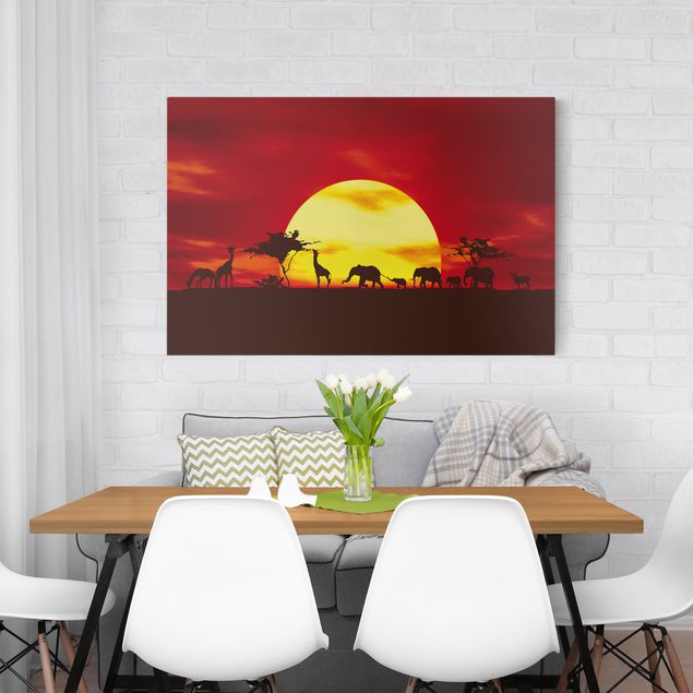 Obrazy nowoczesny Karawana o zachodzie słońca