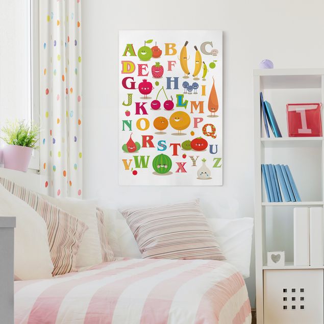 Obraz na płótnie - Zabawny alfabet owocowo-warzywny