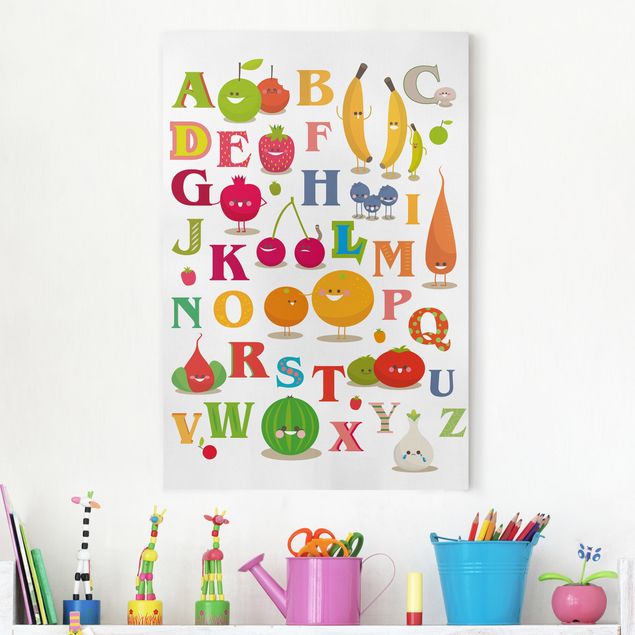 Obraz na płótnie - Zabawny alfabet owocowo-warzywny