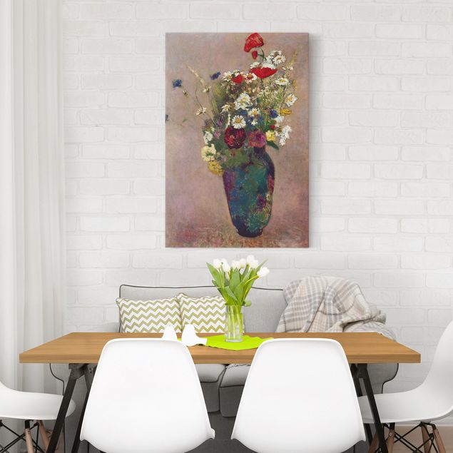 Obrazy na płótnie maki Odilon Redon - Wazon na kwiaty z makami
