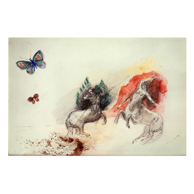 Obraz na płótnie konie Odilon Redon - Bitwa Centaurów