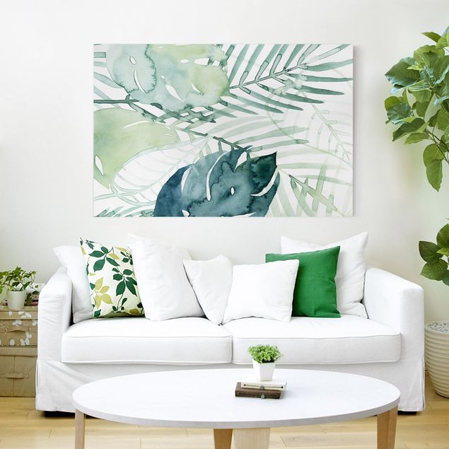 Obrazy nowoczesny Akwarelowy liść palmy I
