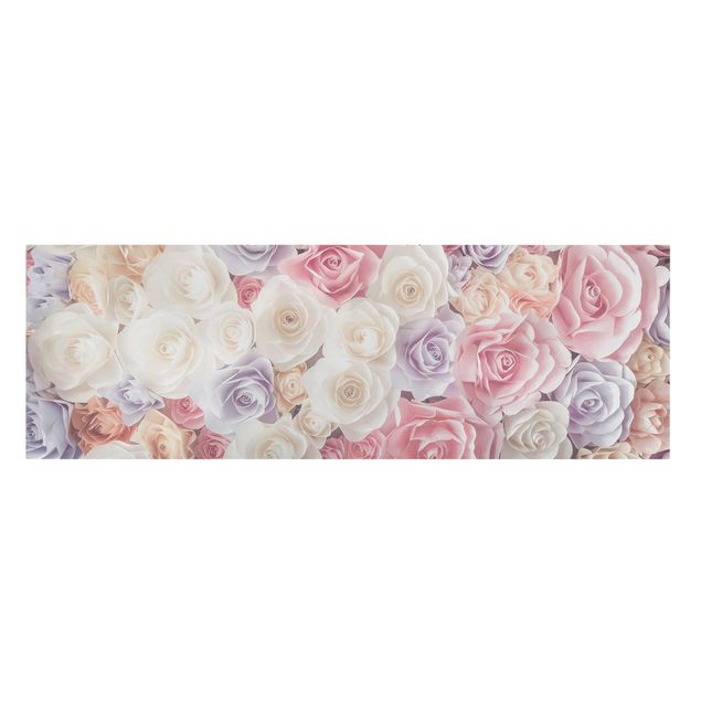 Obrazy kwiatowe Pastelowe papierowe róże artystyczne