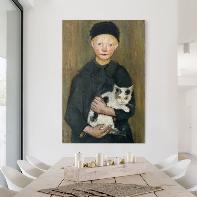 Dekoracja do kuchni Paula Modersohn-Becker - Chłopiec z kotem