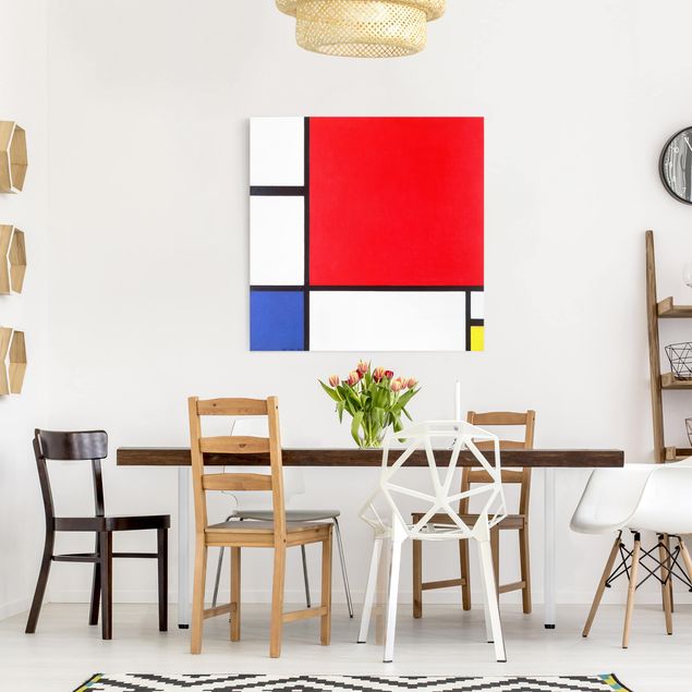 Obrazy do salonu Piet Mondrian - Kompozycja Czerwony Niebieski Żółty