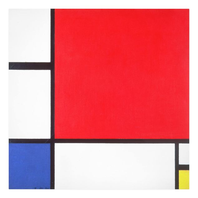 Obrazy nowoczesne Piet Mondrian - Kompozycja Czerwony Niebieski Żółty