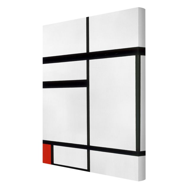 Obrazy na płótnie abstrakcja Piet Mondrian - Kompozycja Red czarno-biały
