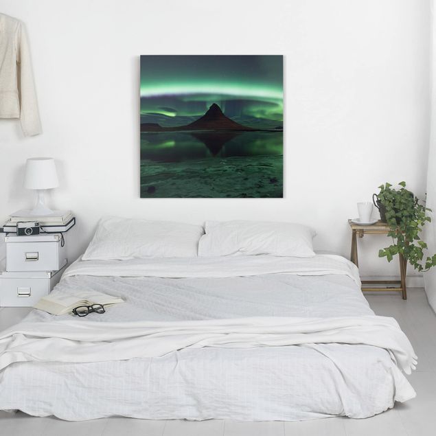 Obrazy nowoczesne Światło polarne na Islandii