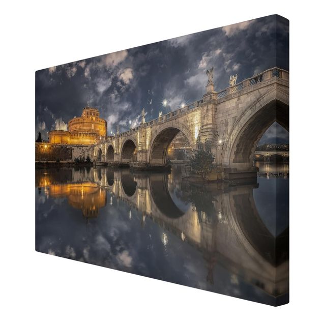 Obraz z niebieskim Ponte Sant'Angelo w Rzymie