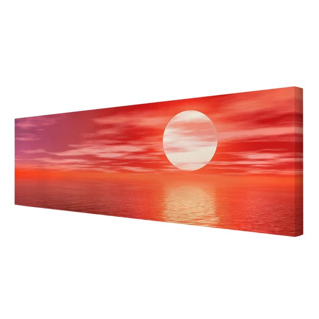 Obraz morze plaża Czerwony zachód słońca