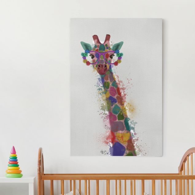 Obrazy nowoczesne Rainbow Splash Żyrafa