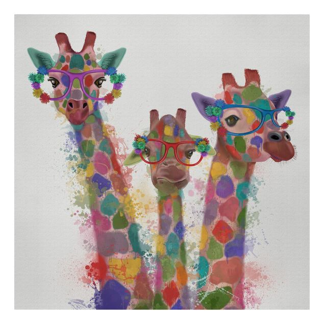 Kolorowe obrazy Rainbow Splash Żyrafa Trio