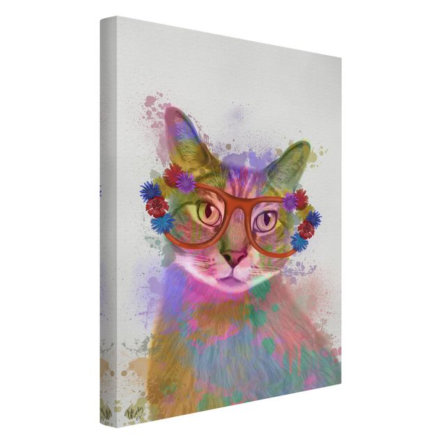 Obrazy ze zwierzętami Rainbow Splash Cat