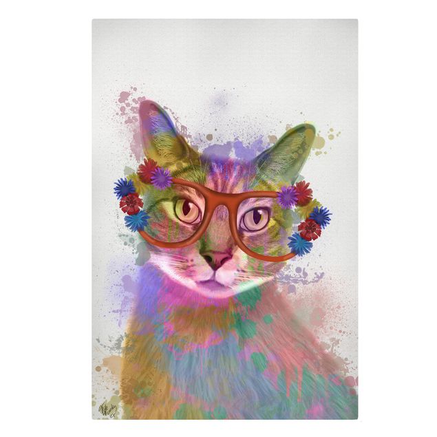 Obrazy na płótnie kot Rainbow Splash Cat