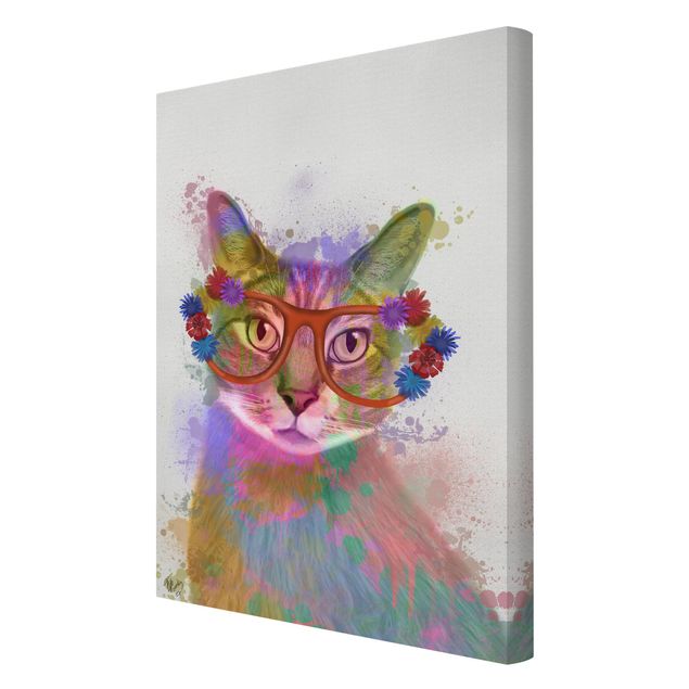 Obrazy na płótnie zwierzęta Rainbow Splash Cat