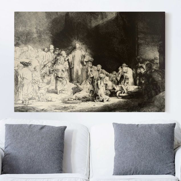 Barok obrazy Rembrandt van Rijn - Chrystus uzdrawia chorych