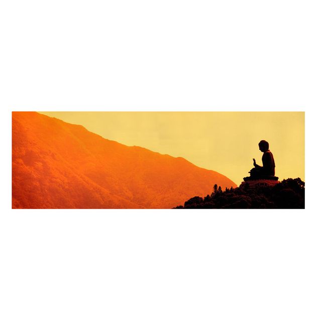 Obrazy na płótnie zachód słońca Budda gniazdujący