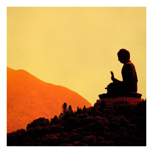 Obraz pomarańczowy Budda gniazdujący