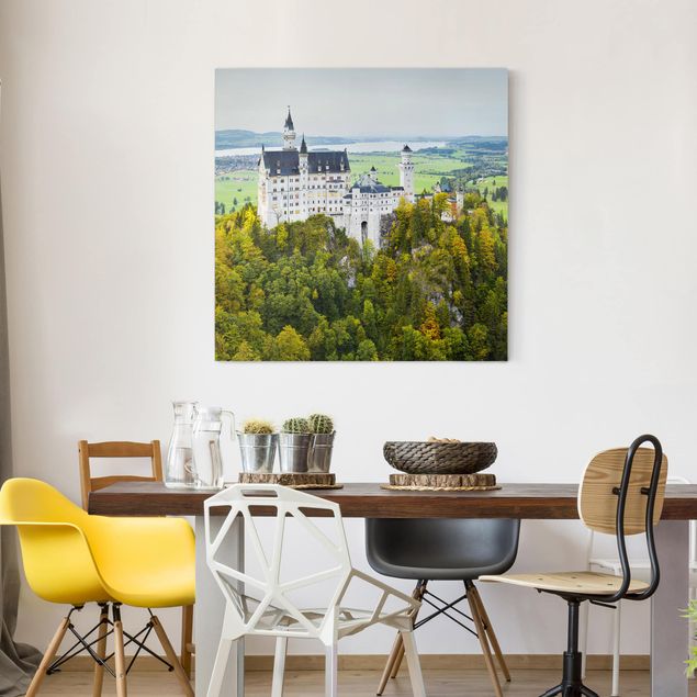 Nowoczesne obrazy do salonu Zamek Neuschwanstein Panorama