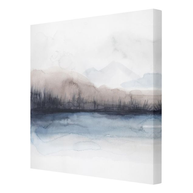 Obrazy na płótnie abstrakcja Brzeg jeziora z górami II