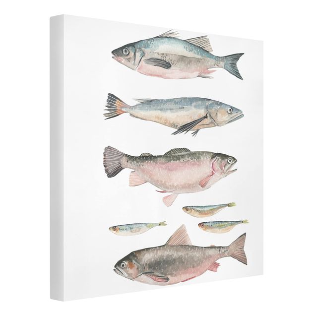 Ryby obrazy Siedem rybek w akwareli I
