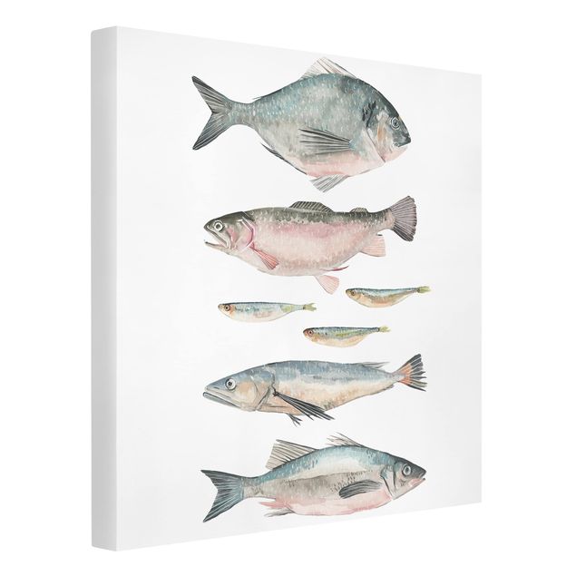 Ryby obrazy Siedem rybek w akwareli II