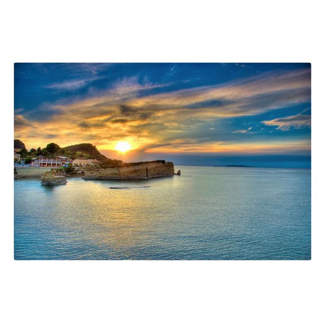 Morze obraz Zachód słońca na Korfu