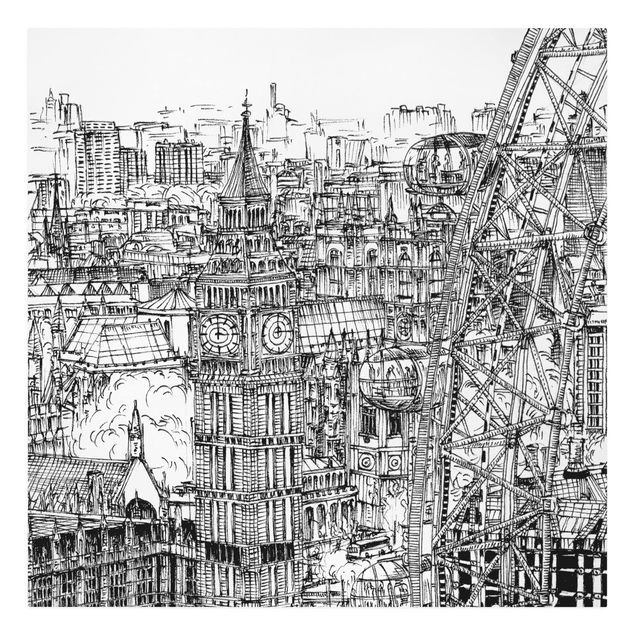 Obrazy na płótnie Londyn Studium miasta - London Eye