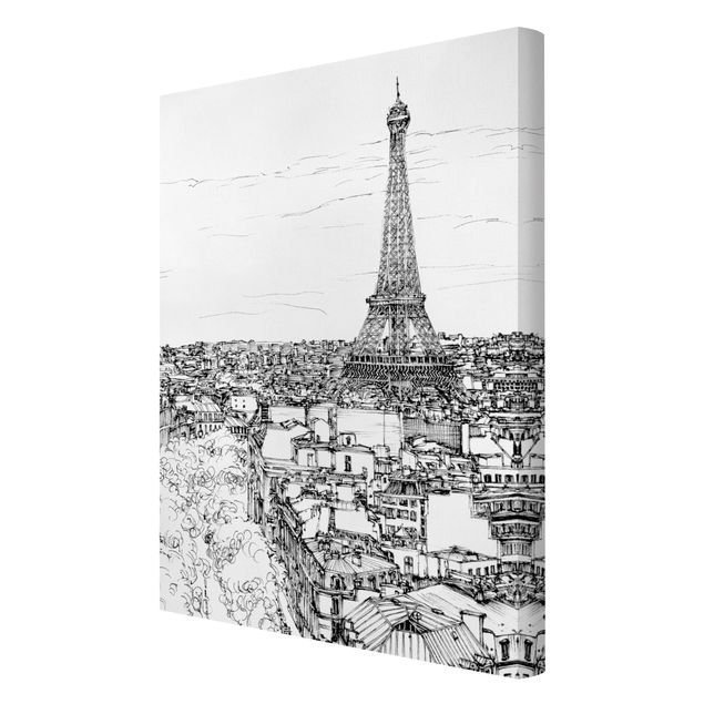 Czarno białe obrazki Studium miasta - Paryż