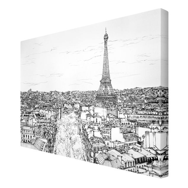 Czarno białe obrazki Studium miasta - Paryż