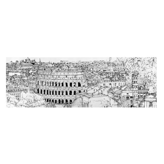 Czarno białe obrazy Studium miasta - Rzym