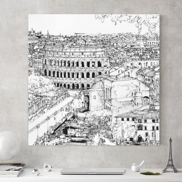 Obrazy na płótnie Włochy Studium miasta - Rzym