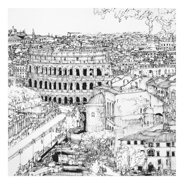 Czarno białe obrazy Studium miasta - Rzym