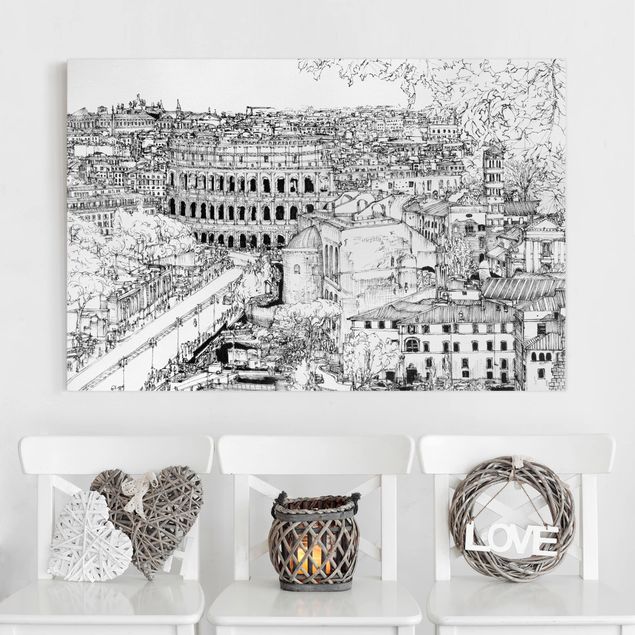 Dekoracja do kuchni Studium miasta - Rzym