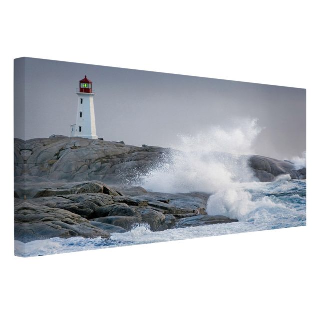 Obrazy morze Fale sztormowe przy latarni morskiej
