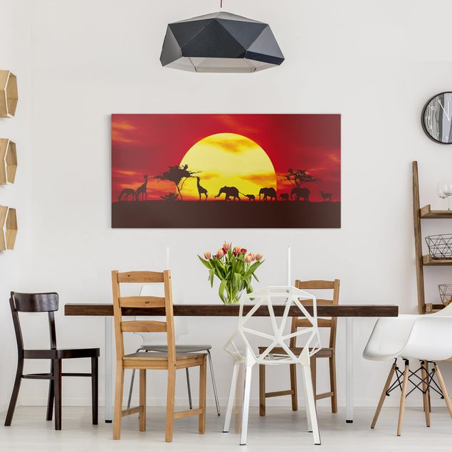 Obrazy nowoczesny Karawana o zachodzie słońca