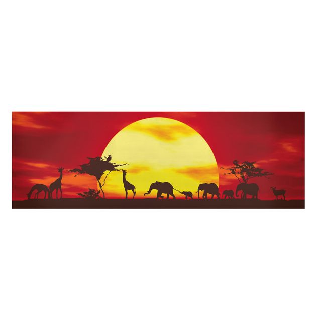 Obrazy ze zwierzętami Karawana o zachodzie słońca